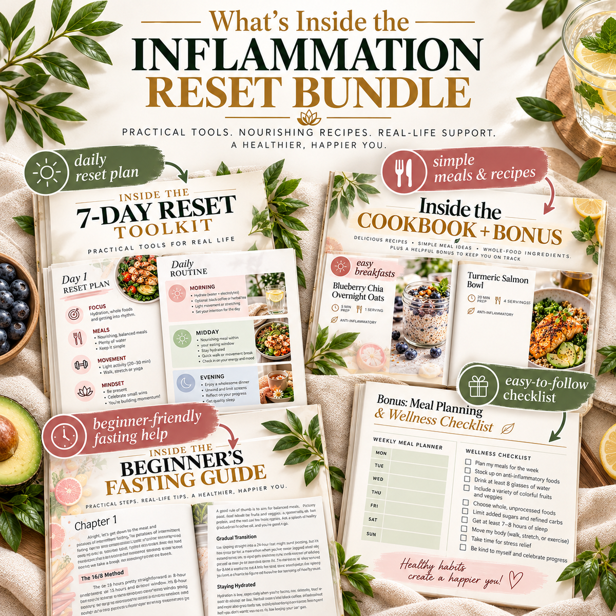 What's inside the Inflammation Reset Bundle with all included digital resources